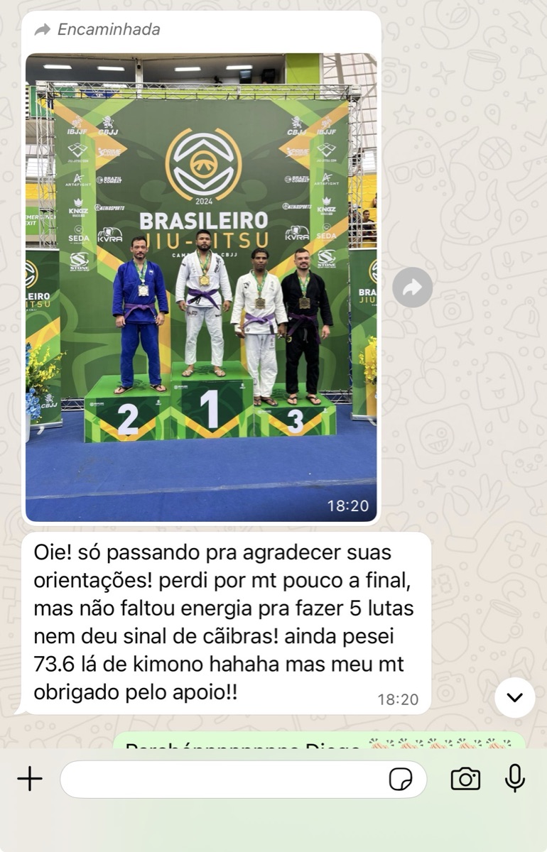 Atleta acompanhada pela Clau